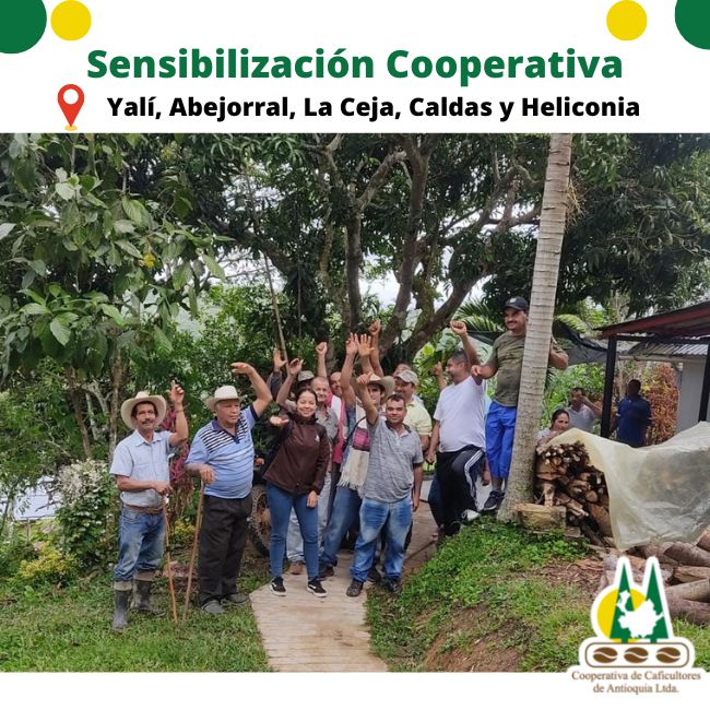 Sensibilización Cooperativa: Yalí, Abejorral, La Ceja, Caldas y Heliconia