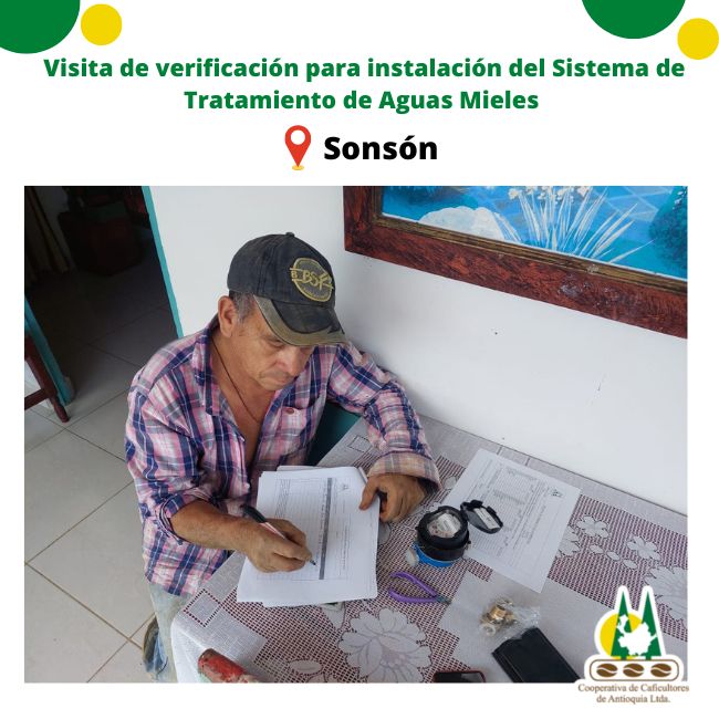 Visita de verificación para instalación del Sistema de Tratamiento de Aguas Mieles: Sonsón